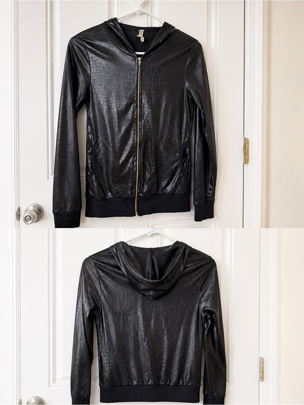 Women's Black Hooded Zip Jacket - Unbranded